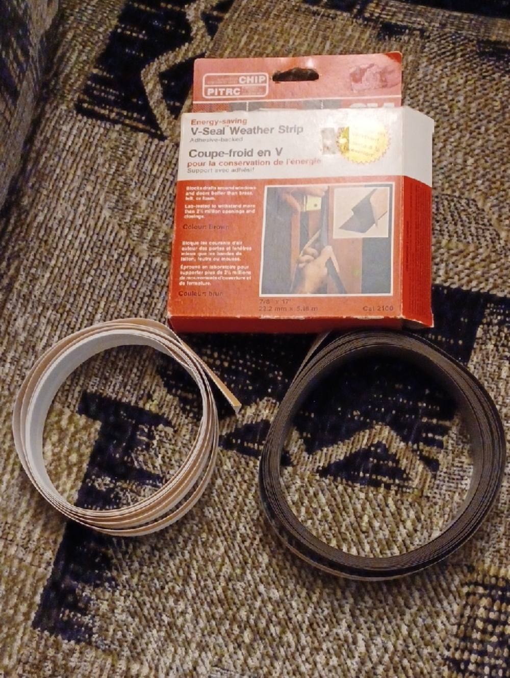 $4 Add-on V‑Seal Weather Strip Set in White and Brown